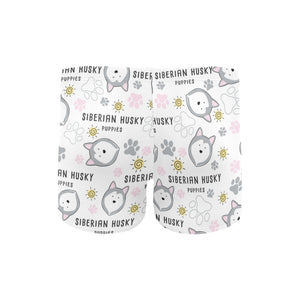 Siberian Husky design pattern Men's Swimming Trunks