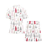 Cute Christmas tree pattern Men's V-Neck Short Pajama Set