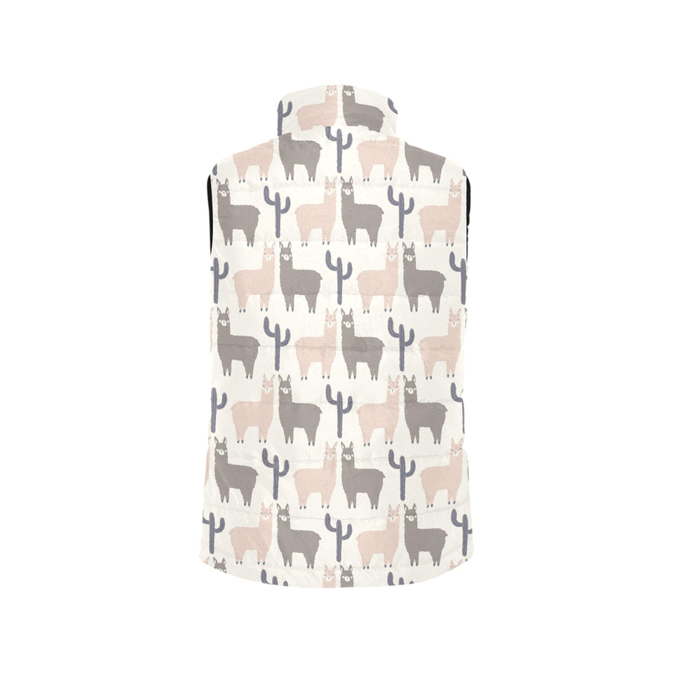 Llama Alpaca pattern Women's Padded Vest