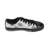 Hand drawn french fries pattern Men's Low Top Canvas Shoes Black
