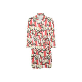 Popcorn Pattern Print Design 05 Men's Long Sleeve Belted Night Robe