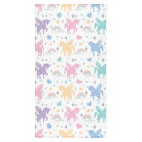 colorful unicorn rainbow heart pattern Bath Towel
