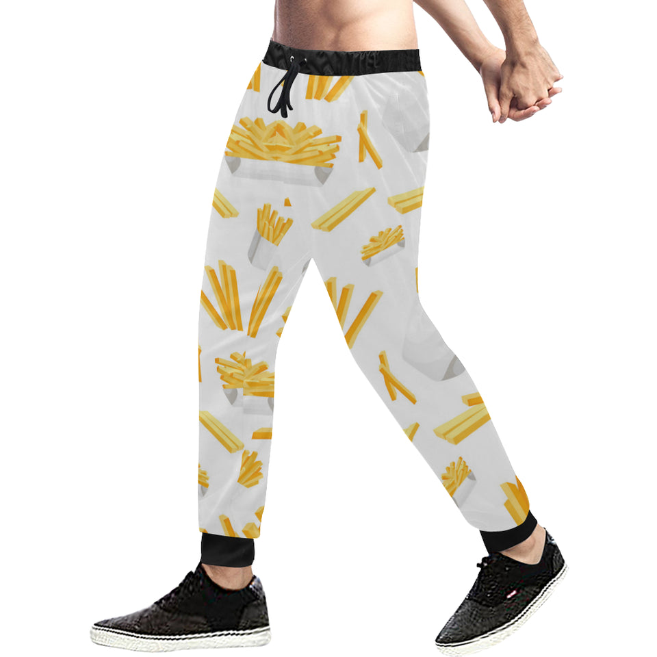French fries white paper box pattern Unisex Casual Sweatpants