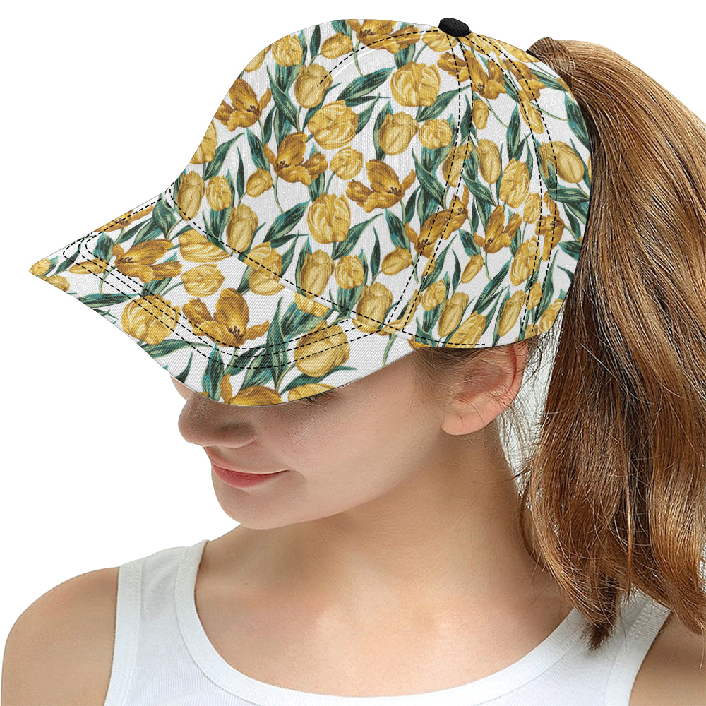 yellow tulips pattern All Over Print Snapback Cap