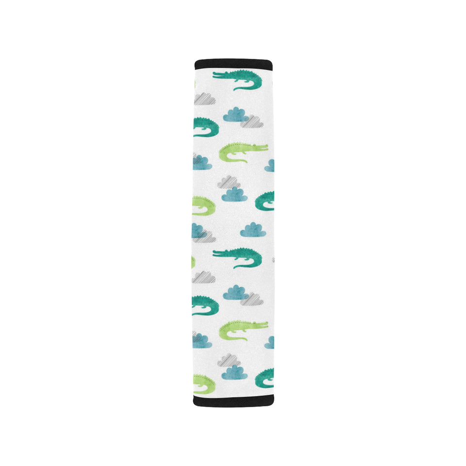 watercolor crocodile pattern Car Seat Belt Cover