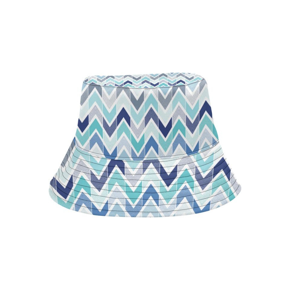 zigzag  chevron blue pattern Unisex Bucket Hat