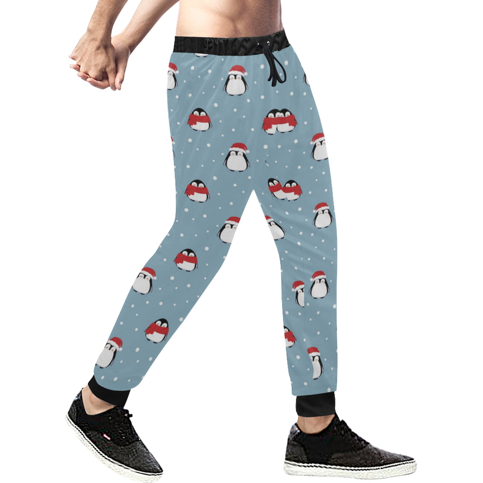 Cute penguin christmas snow pattern Unisex Casual Sweatpants