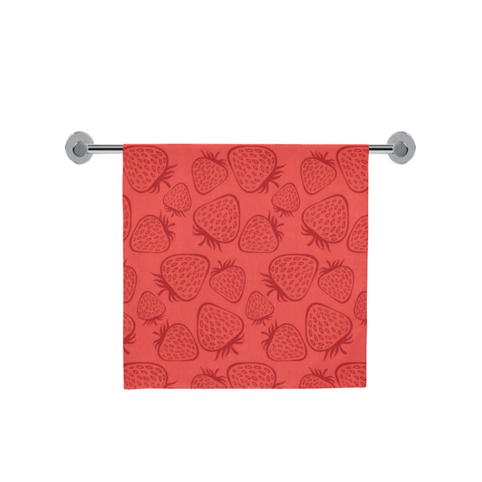 strawberry pattern red background Bath Towel