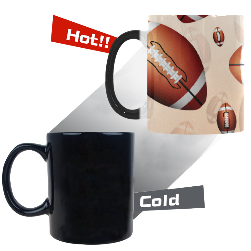 American football ball design pattern Morphing Mug Heat Changing Mug