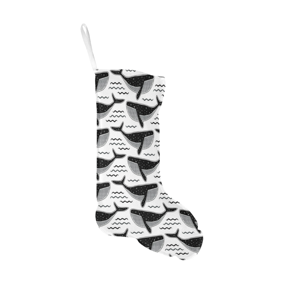 Black whale pattern Christmas Stocking