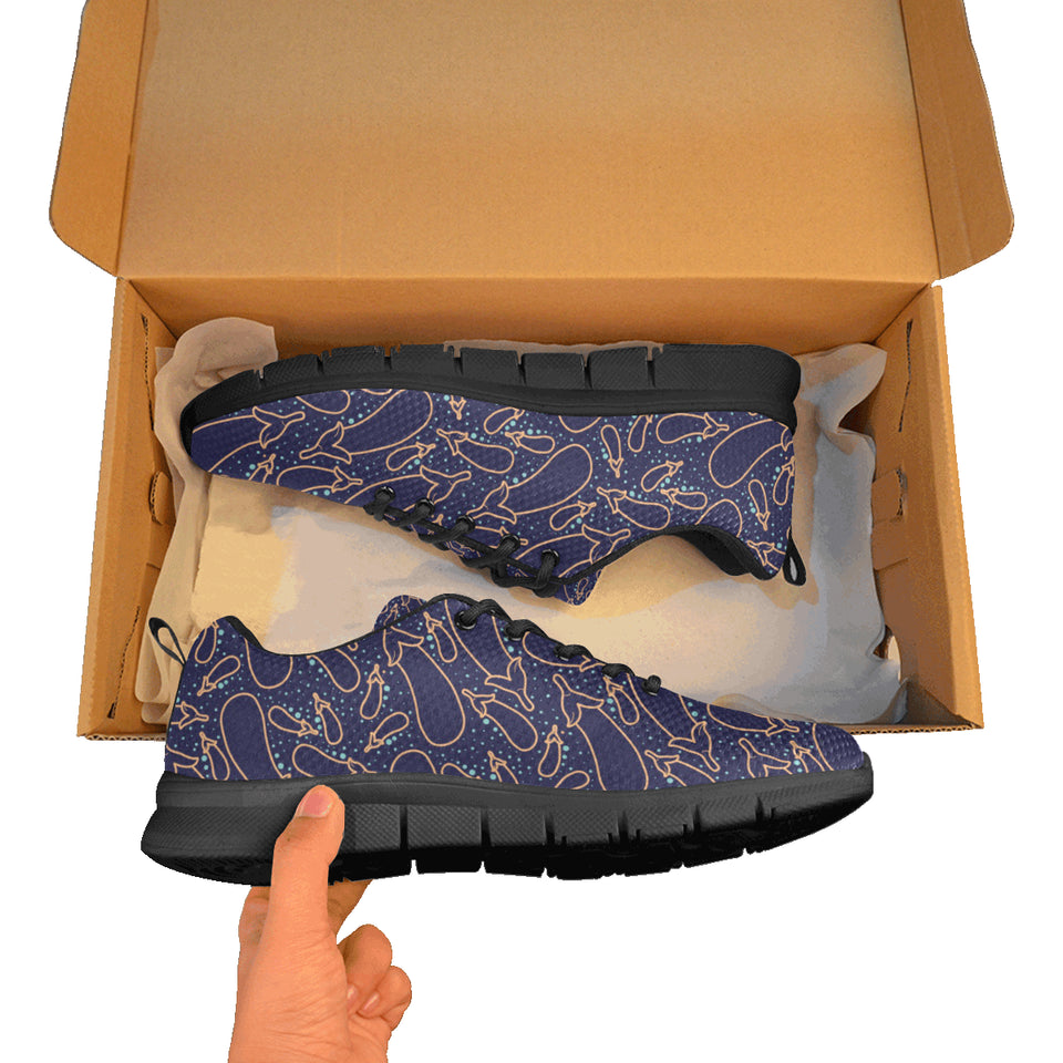 Eggplant Pattern Print Design 04 Men's Breathable Sneakers ( Model 055)