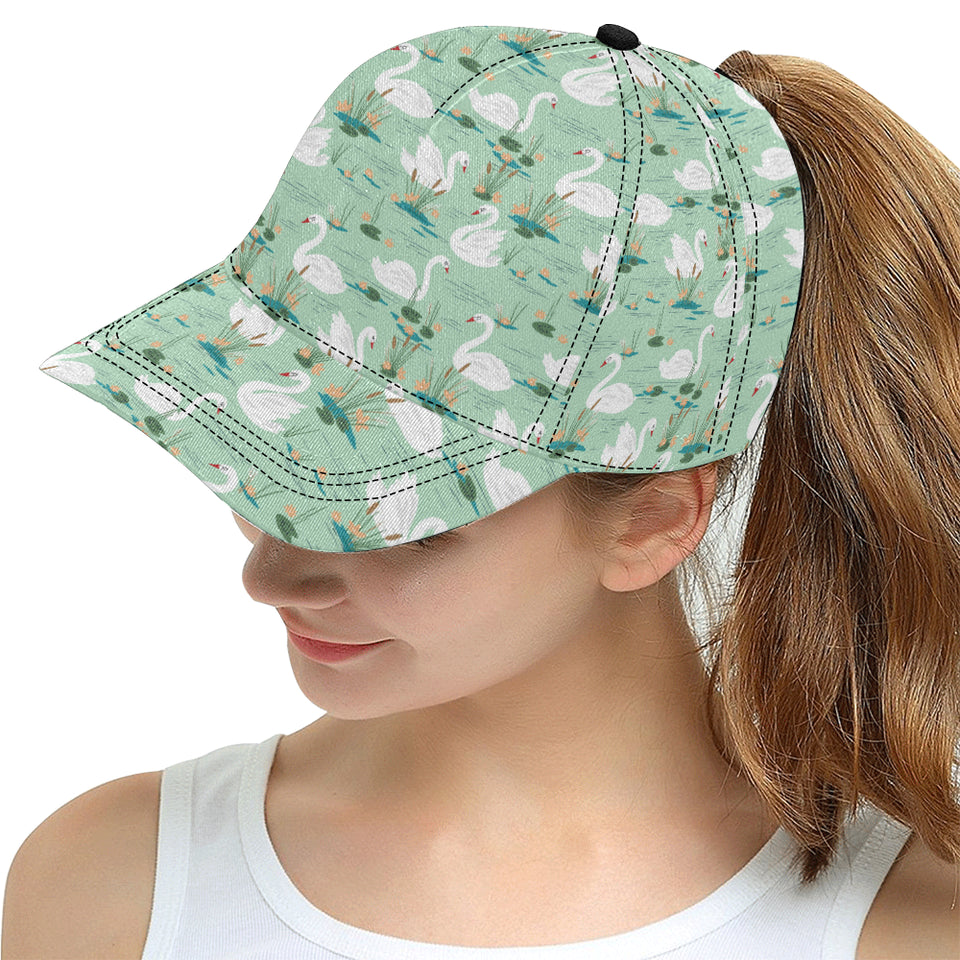 White swan lake pattern All Over Print Snapback Cap