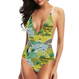 Hand drawn windmill pattern Women's One-Piece Swimsuit