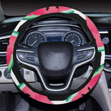 Watercolor paint textured watermelon pieces Car Steering Wheel Cover