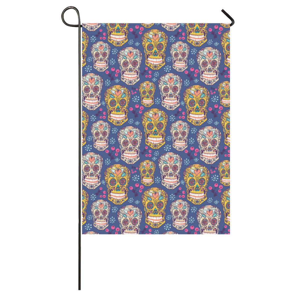 Sugar skull flower pattern House Flag Garden Flag