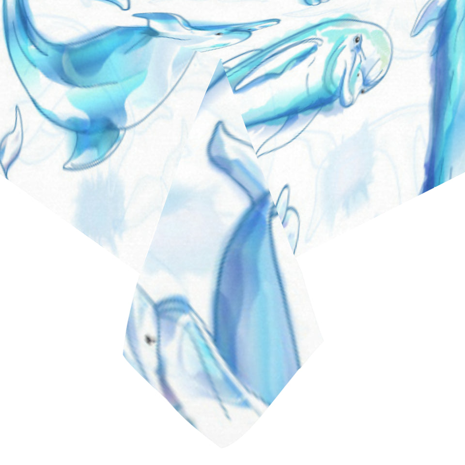 Watercolor dolphin pattern Tablecloth