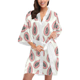papaya pattern Women's Short Kimono Robe