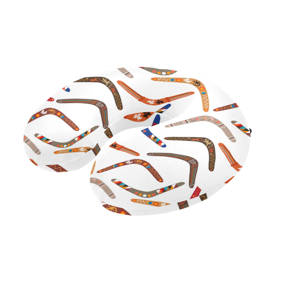 Boomerang Australian aboriginal ornament pattern U-Shaped Travel Neck Pillow
