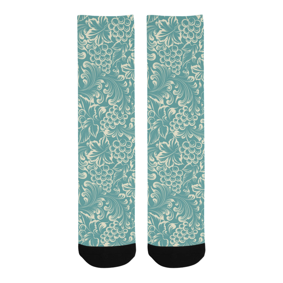 Classic Hand drawn Grape pattern Crew Socks