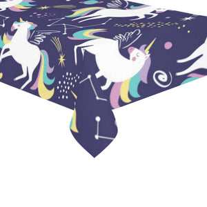 Hand drawn cute unicorn star planet Tablecloth