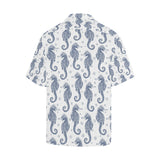 Seahorse pattern background Men's All Over Print Hawaiian Shirt