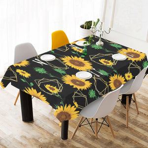 sunflower golden polygonal shapes Tablecloth