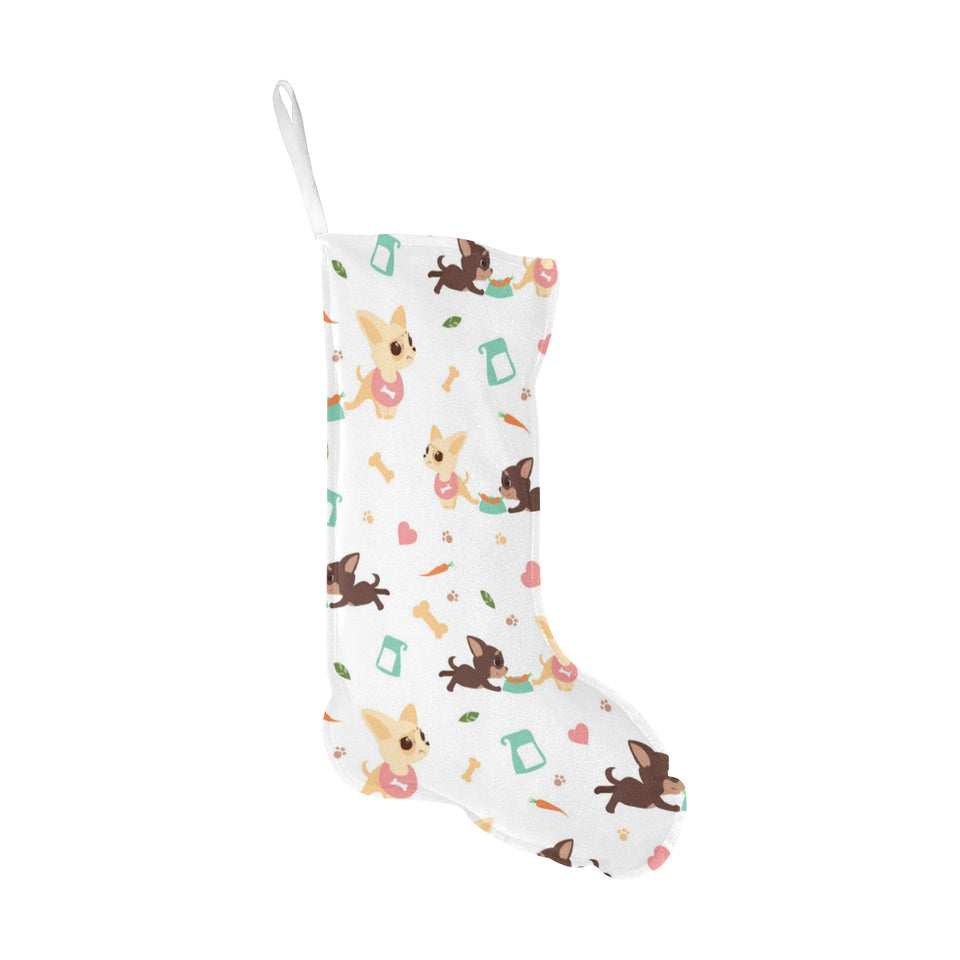 Cute Chihuahua puppie pattern Christmas Stocking