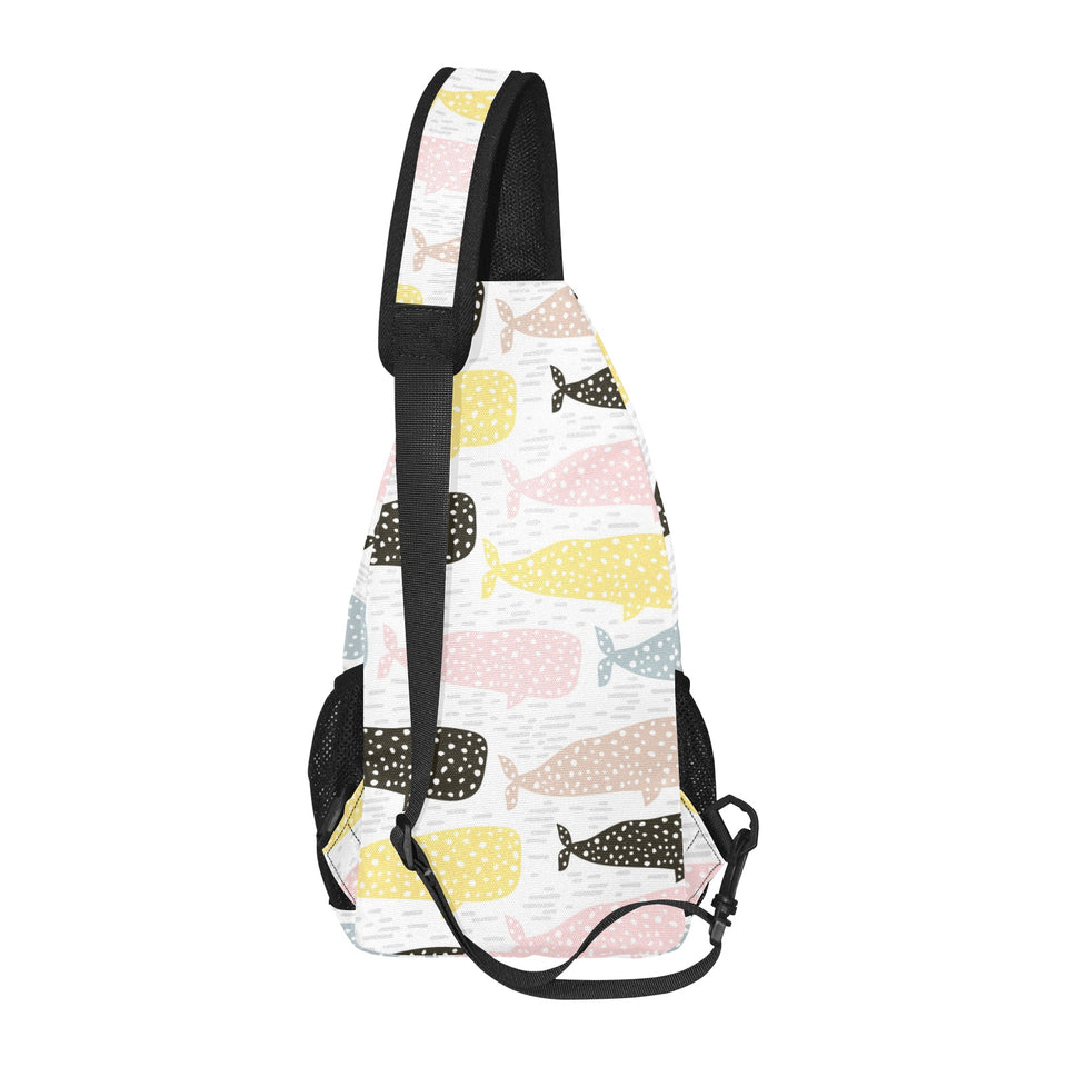 Whale dot pattern All Over Print Chest Bag