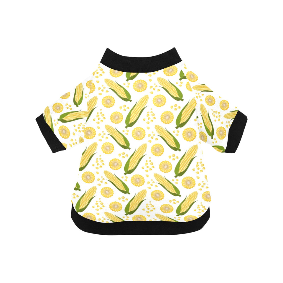 Corn Pattern Print Design 05 All Over Print Pet Dog Round Neck Fuzzy Shirt