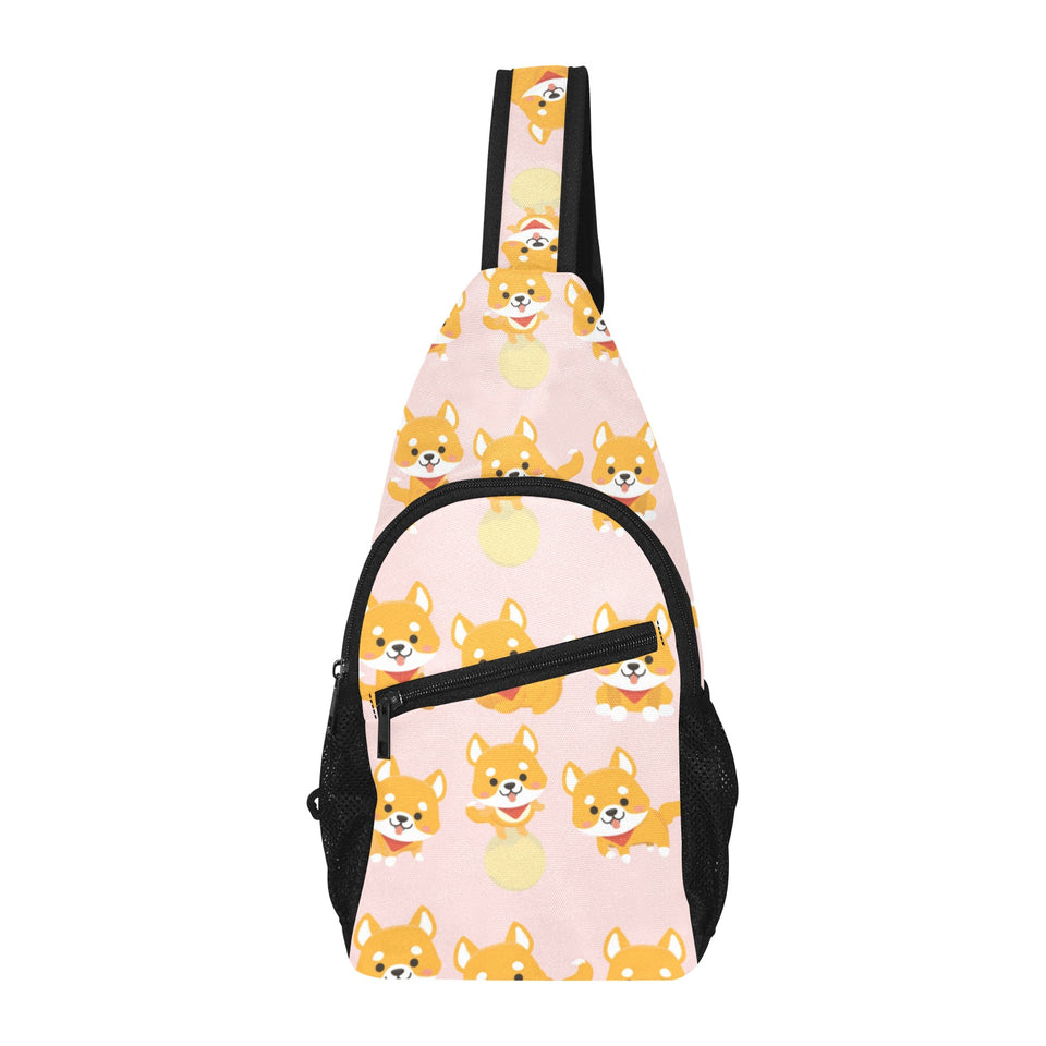 Cute shiba inu dog pattern All Over Print Chest Bag