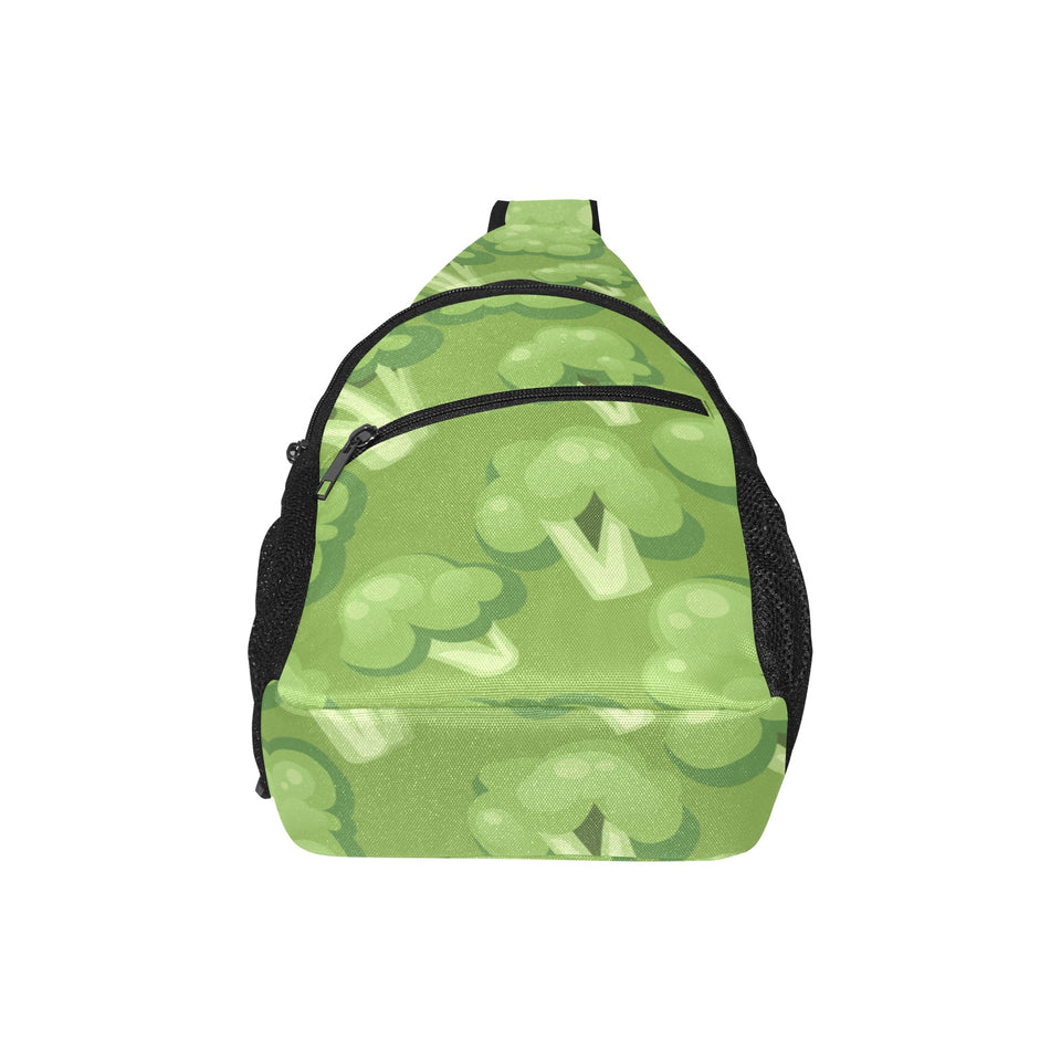 Broccoli pattern green background All Over Print Chest Bag