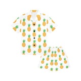 Pineapples pattern Kids' Boys' Girls' V-Neck Short Pajama Set