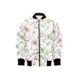 Beautiful pink lotus waterlily leaves pattern Kids' Boys' Girls' Bomber Jacket