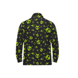 Alien Pattern Print Design 02 Men's Long Sleeve Polo Shirt
