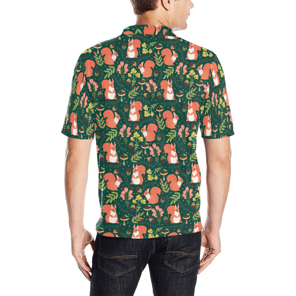 Squirrel Pattern Print Design 03 Men's All Over Print Polo Shirt