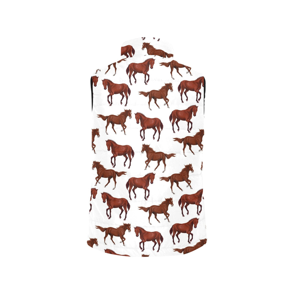 Horses running pattern background Women's Padded Vest