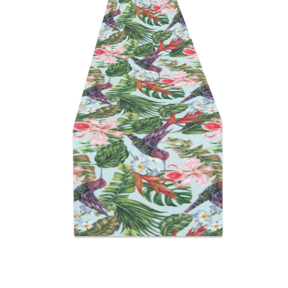 Hummingbird Pattern Print Design 05 Table Runner