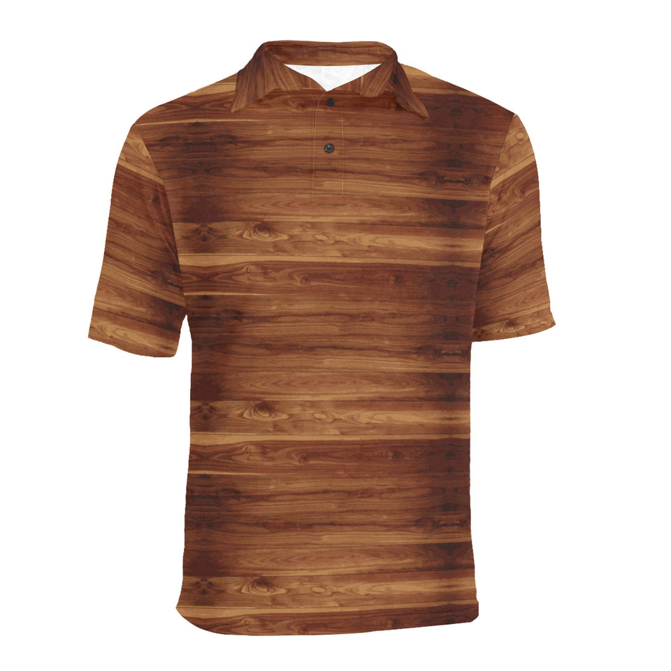 Wood Printed Pattern Print Design 04 Men's All Over Print Polo Shirt