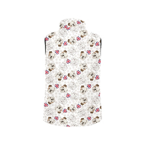 English Bulldog Pattern Print Design 01 Women's Padded Vest