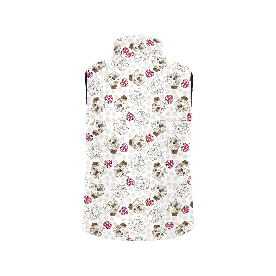 English Bulldog Pattern Print Design 01 Women's Padded Vest