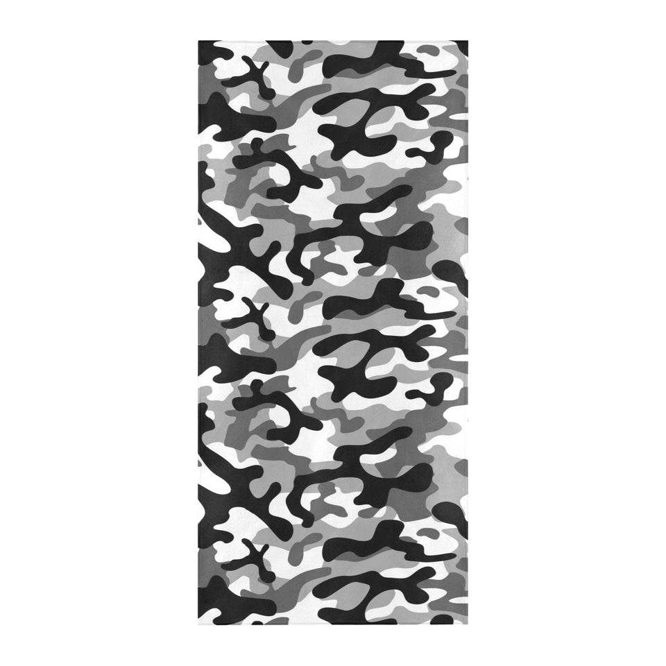 Black white camouflage pattern Beach Towel