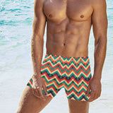zigzag chevron colorful pattern Men's Swimming Trunks