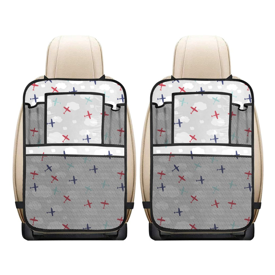 Airplane cloud grey background Car Seat Back Organizer