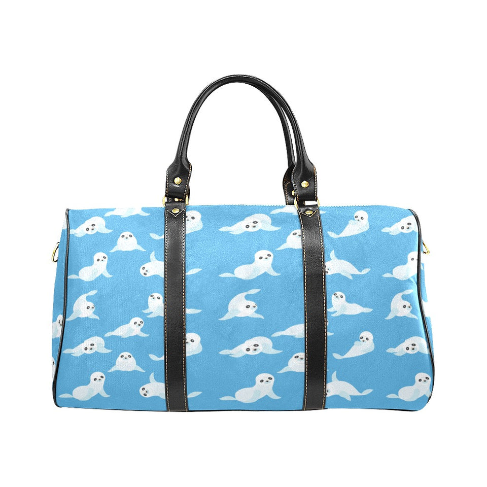 Cute sea lion seal pattern background Travel Bag