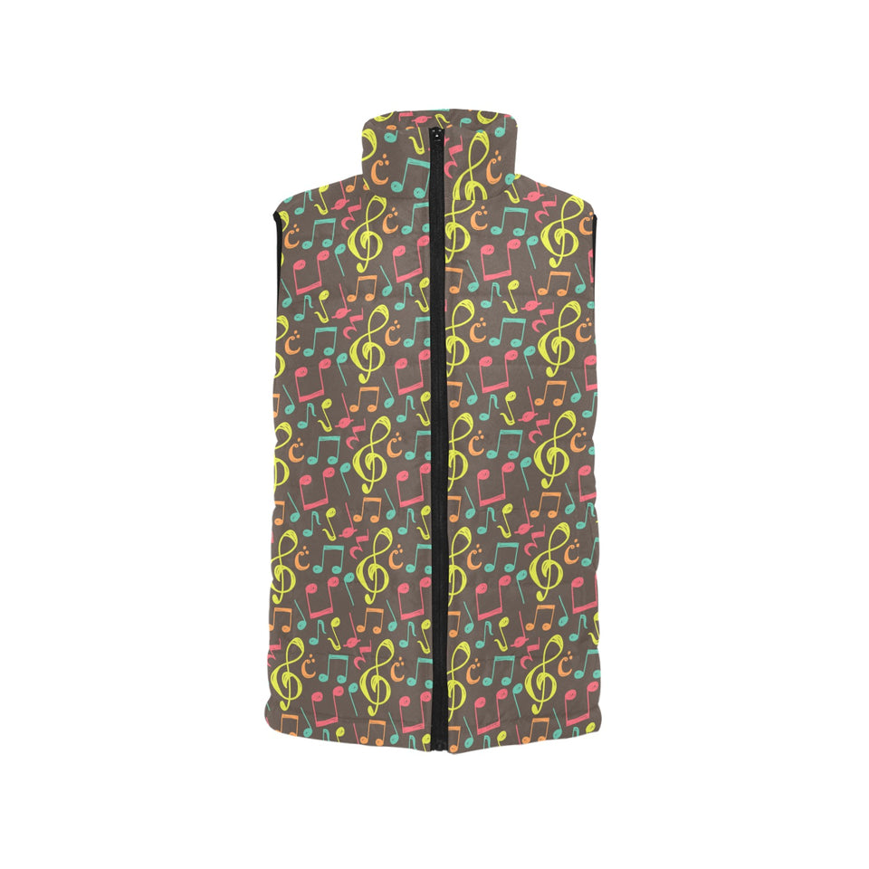 Music Notes Pattern Print Design 05 Men's Padded Vest