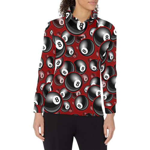 Billiard Ball Pattern Print Design 05 Women's Long Sleeve Polo Shirt