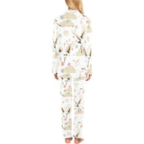 Beautiful Japanese cranes pattern Women's Long Pajama Set