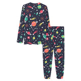 colorful space pattern planet star Women's All Over Print Pajama Set