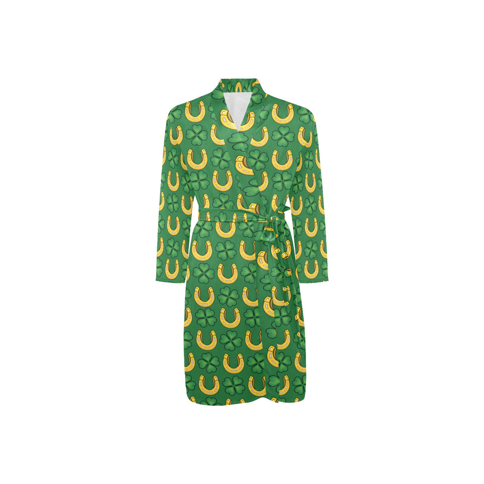 Horseshoes Pattern Print Design 05 Men's Long Sleeve Belted Night Robe