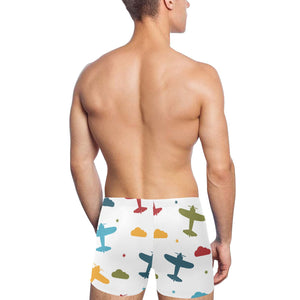 Airplane star cloud colorful Men's Swimming Trunks